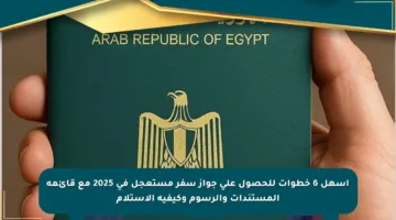 أسهل 6 خطوات للحصول على جواز سفر مستعجل في 2025 مع قائمة المستندات والرسوم وكيفية الاستلام
